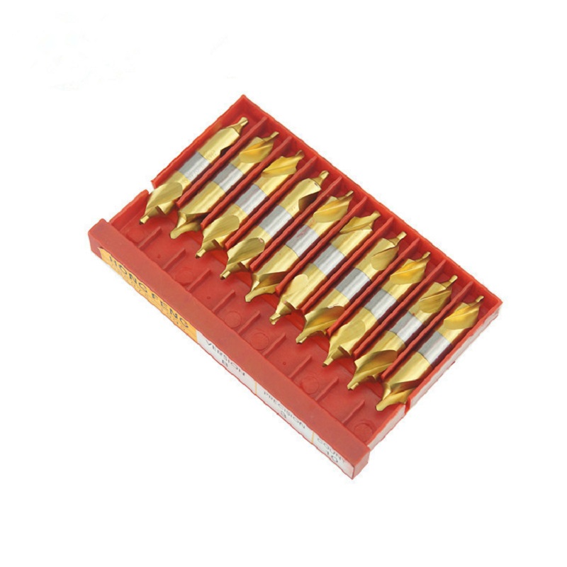 10pcs HSS co center drill bits set with titanium coating (1)