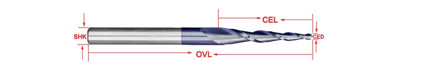 Tungsten carbide tapered end mill size1