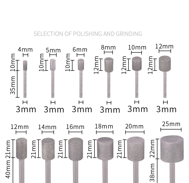 cylinder type electroplated diamond mounted bur details (1)